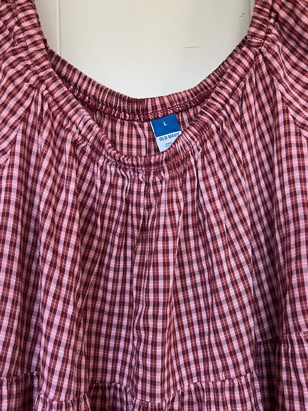 Pink/burgundy plaid dress - Picture 3 of 3